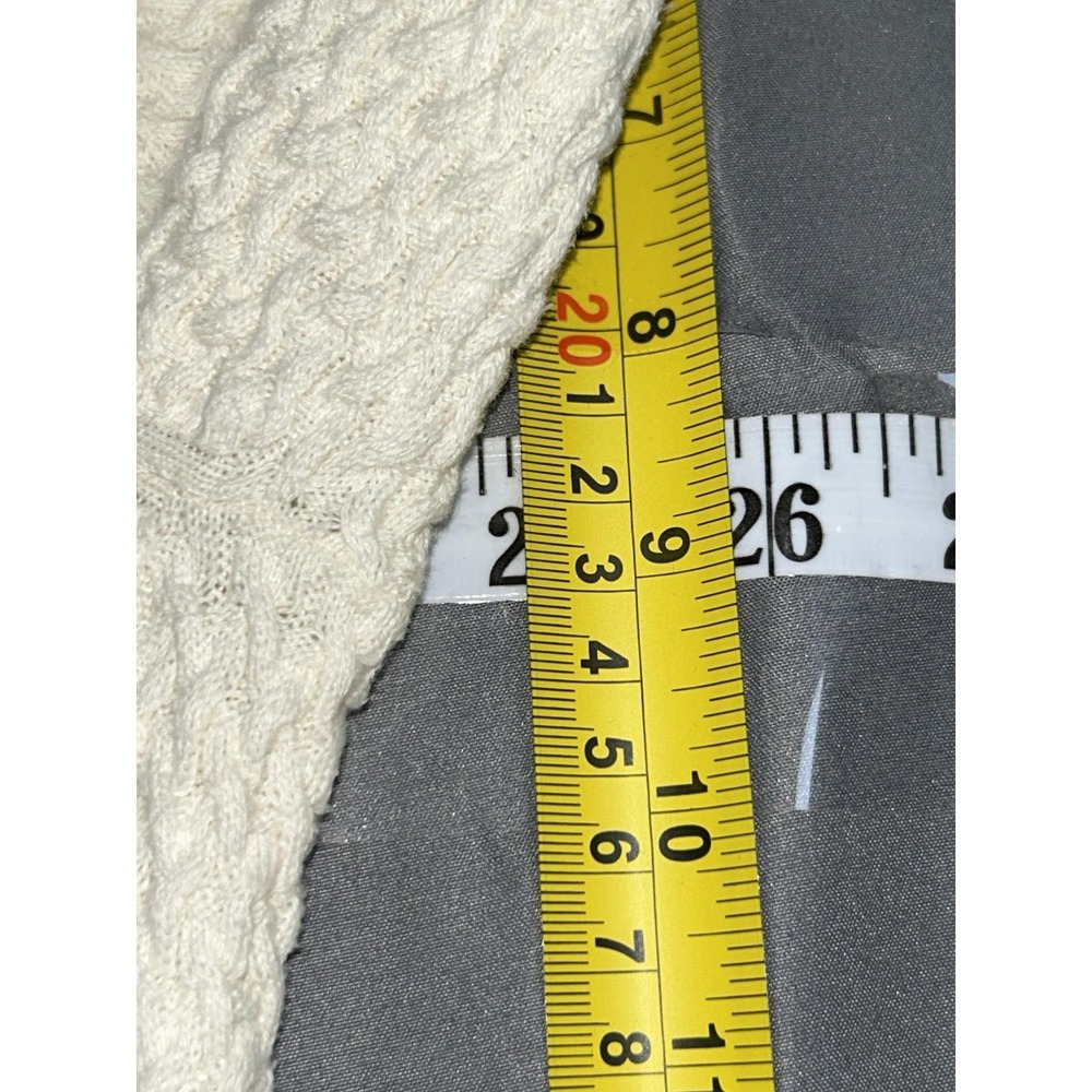 Tasso Elba Sweater Mens Large Cream 1/4 Zip Mock Neck Waffle Knit Pullover - Picture 4 of 5